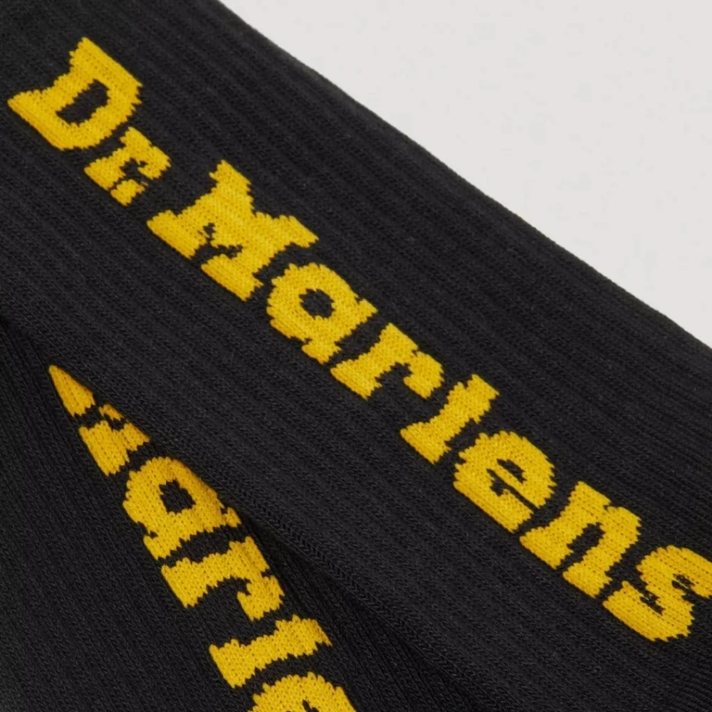 NWT Men's Dr. Martens Vertical Logo Black and Yellow Casual Socks - Picture 4 of 7